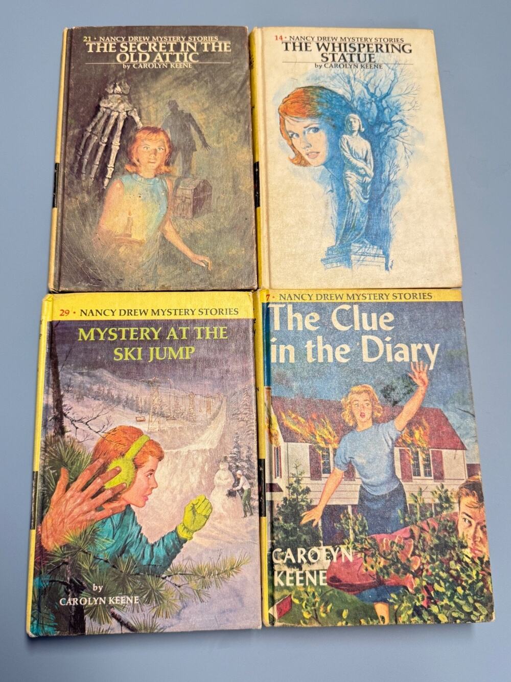 VTG NANCY DREW Mystery Stories 4 Books Mixed Lot #7, 14, 21, 29 BLACK TOP